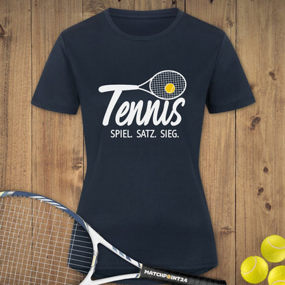 Tennis - Spiel.Satz.Sieg | Damen Sport T-Shirt - Matchpoint24 - Kleidung für Tennisfans