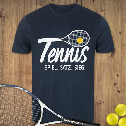 Tennis - Spiel.Satz.Sieg | Herren Sport T-Shirt - Matchpoint24 - Kleidung für Tennisfans