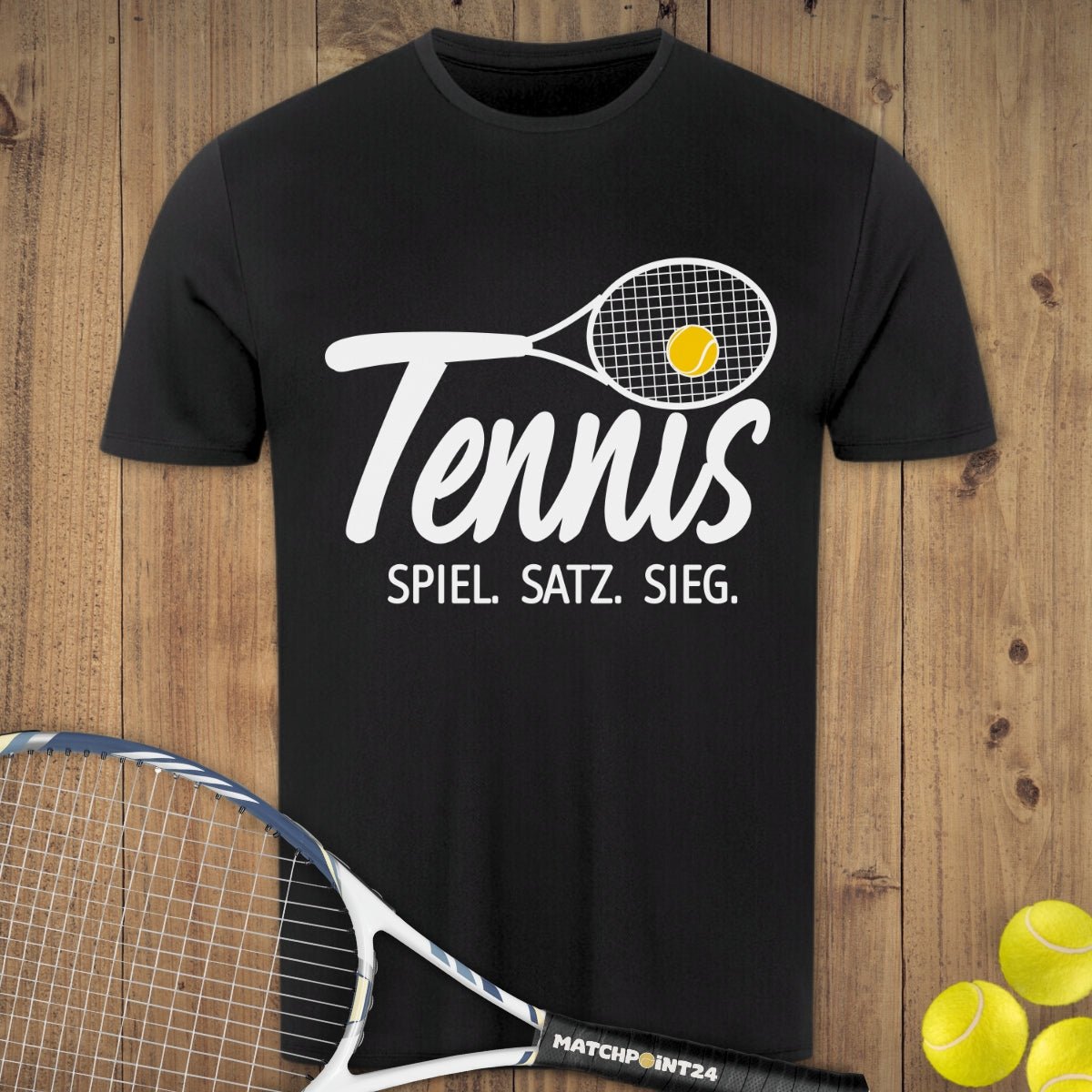 Tennis - Spiel.Satz.Sieg | Herren Sport T-Shirt - Matchpoint24 - Kleidung für Tennisfans