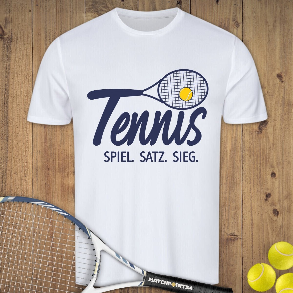 Tennis - Spiel.Satz.Sieg | Herren Sport T-Shirt - Matchpoint24 - Kleidung für Tennisfans