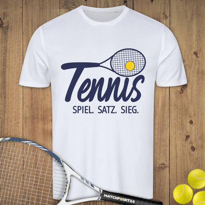 Tennis - Spiel.Satz.Sieg | Herren Sport T-Shirt - Matchpoint24 - Kleidung für Tennisfans