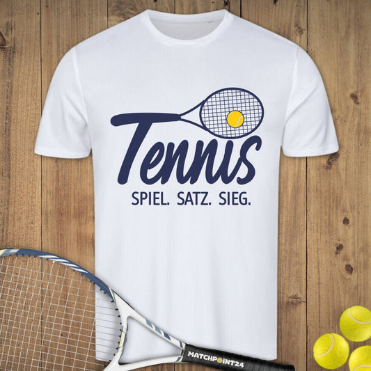 Tennis - Spiel.Satz.Sieg | Herren Sport T-Shirt - Matchpoint24 - Kleidung für Tennisfans