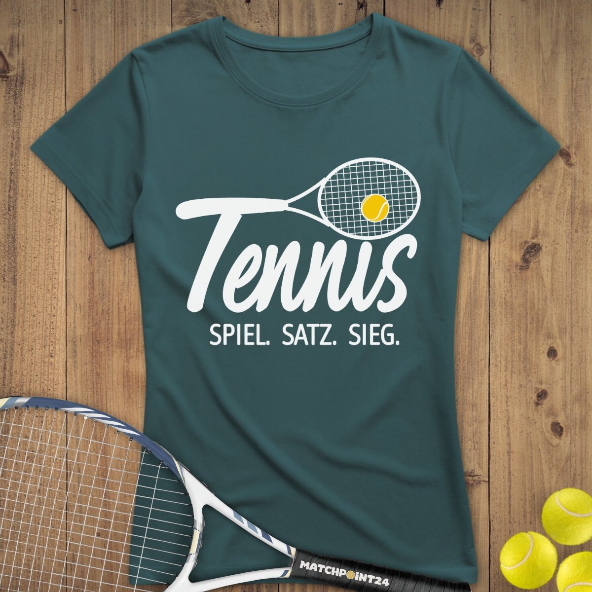 Tennis - Spiel.Satz.Sieg | Premium Damen T-Shirt - Matchpoint24 - Kleidung für Tennisfans