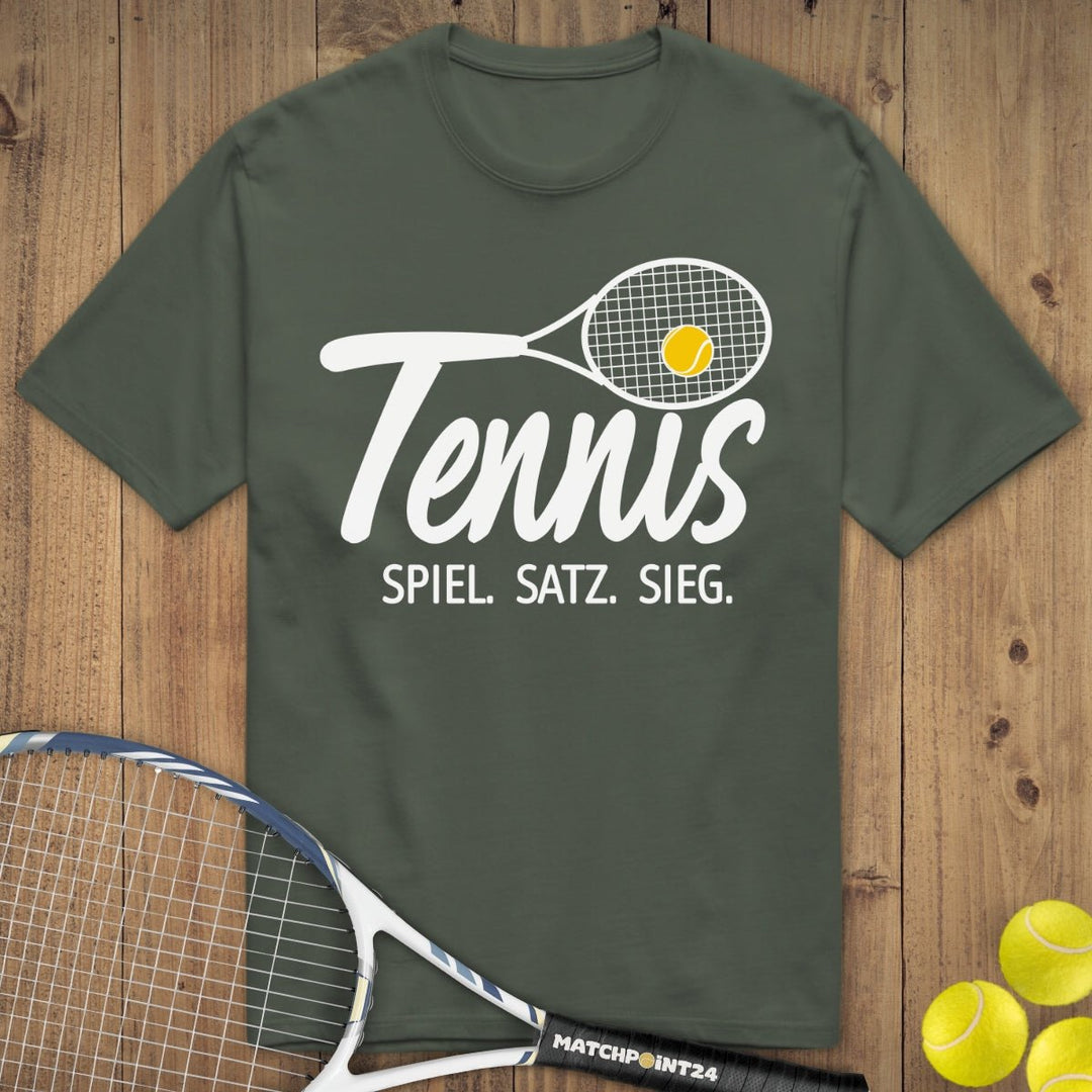 Tennis - Spiel.Satz.Sieg | Premium Herren T-Shirt - Matchpoint24 - Kleidung für Tennisfans