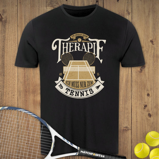 Tennis Therapie | Herren Sport T-Shirt - Matchpoint24 - Kleidung für Tennisfans