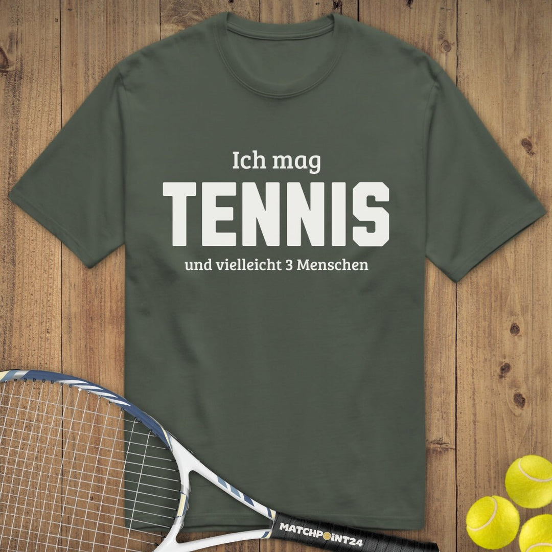 Tennis und 3 Menschen | Premium Herren T-Shirt - Matchpoint24 - Kleidung für Tennisfans