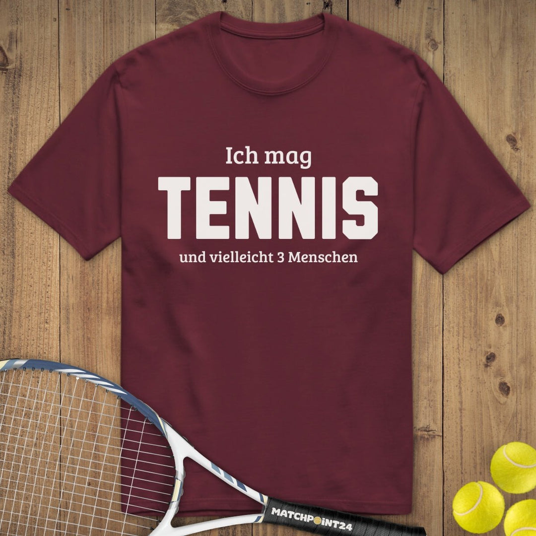 Tennis und 3 Menschen | Premium Herren T-Shirt - Matchpoint24 - Kleidung für Tennisfans