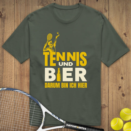 Tennis und Bier | Premium Herren T-Shirt - Matchpoint24 - Kleidung für Tennisfans