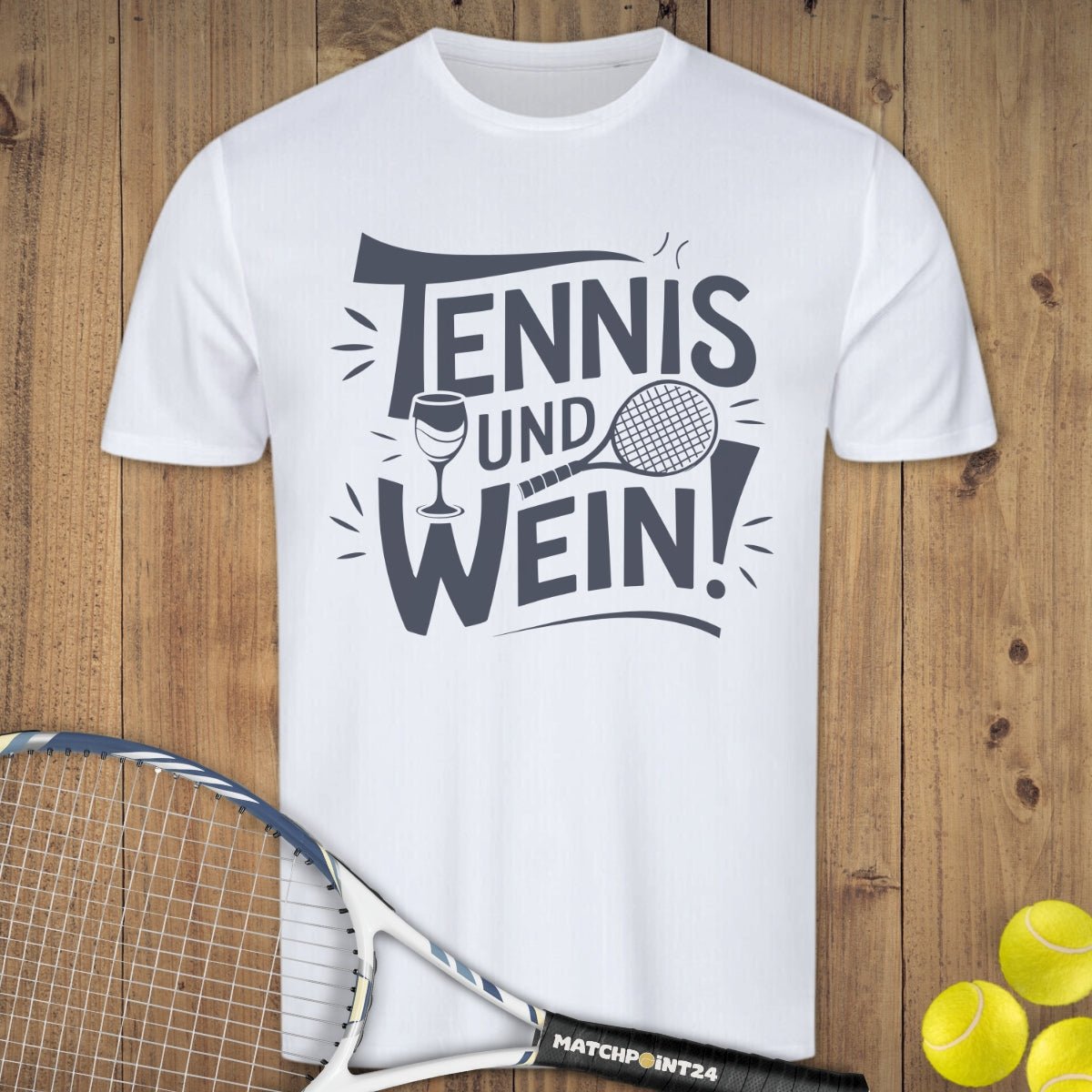 Tennis und Wein | Herren Sport T-Shirt - Matchpoint24 - Kleidung für Tennisfans