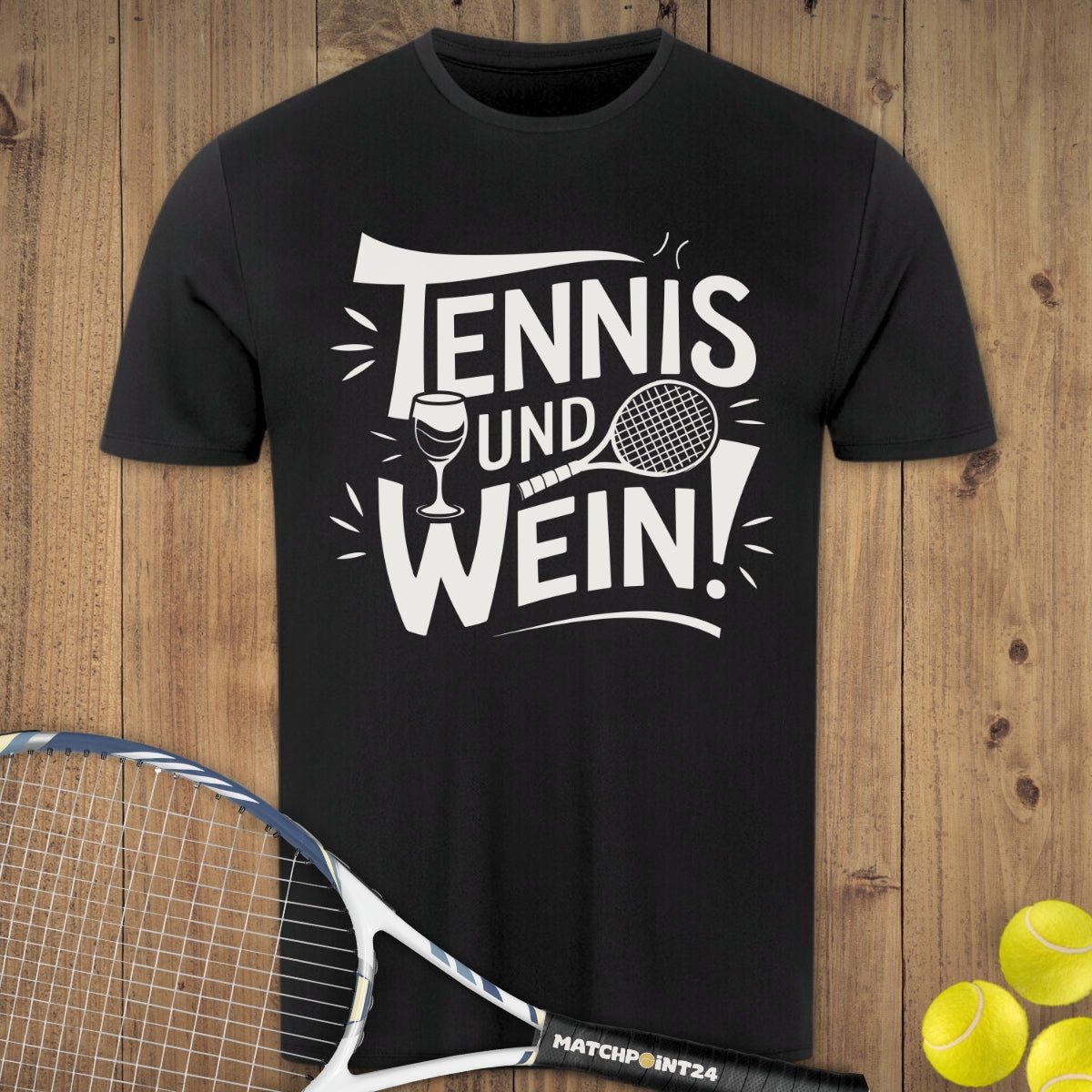 Tennis und Wein | Herren Sport T-Shirt - Matchpoint24 - Kleidung für Tennisfans