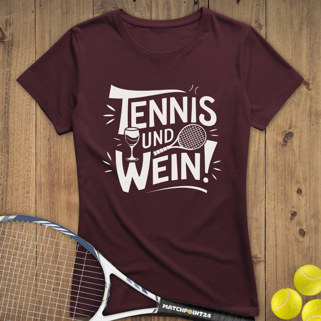 Tennis und wein | Premium Damen T-Shirt - Matchpoint24 - Kleidung für Tennisfans