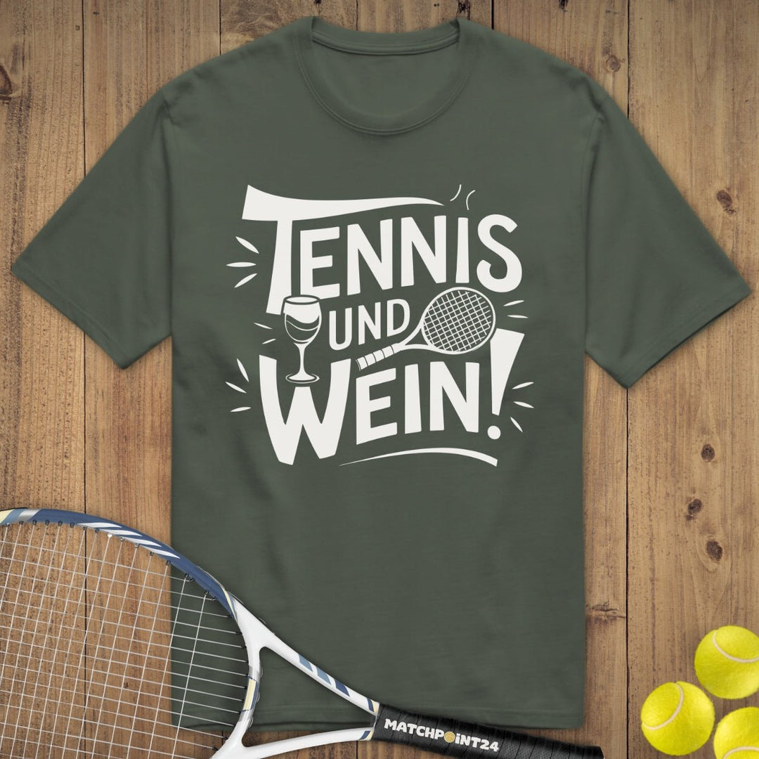 Tennis und wein | Premium Herren T-Shirt - Matchpoint24 - Kleidung für Tennisfans