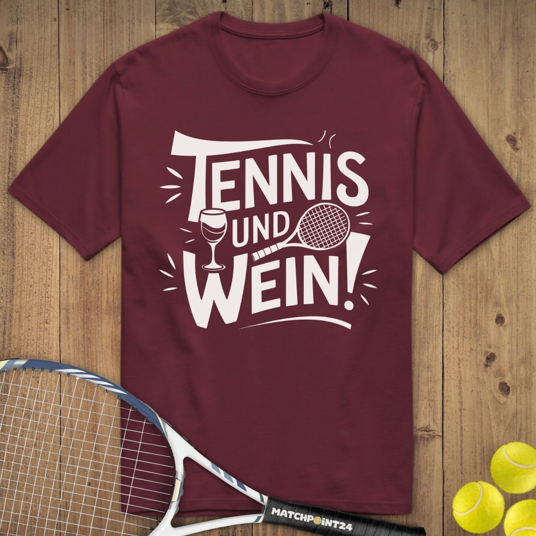 Tennis und wein | Premium Herren T-Shirt - Matchpoint24 - Kleidung für Tennisfans