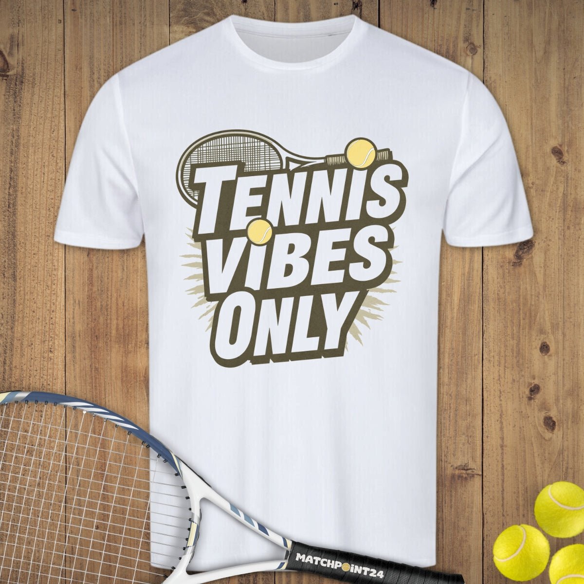 Tennis Vibes Only | Herren Sport T-Shirt - Matchpoint24 - Kleidung für Tennisfans