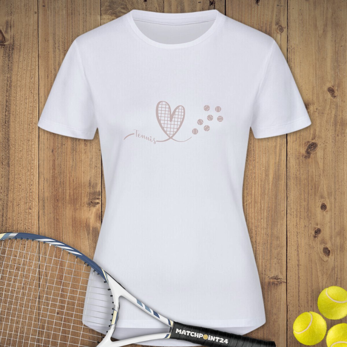 Tennisherz | Damen Sport T-Shirt - Matchpoint24 - Kleidung für Tennisfans