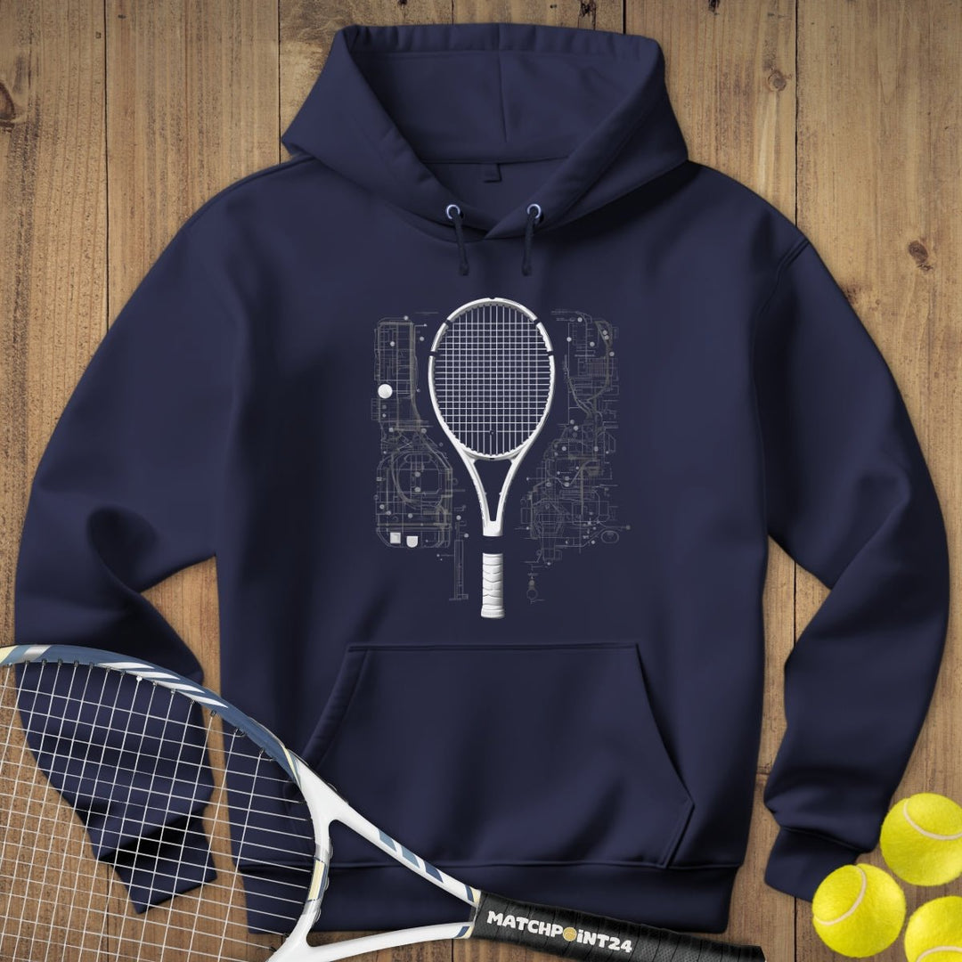 Tennisschläger Skizze | Hoodie (Unisex) - Matchpoint24 - Kleidung für Tennisfans