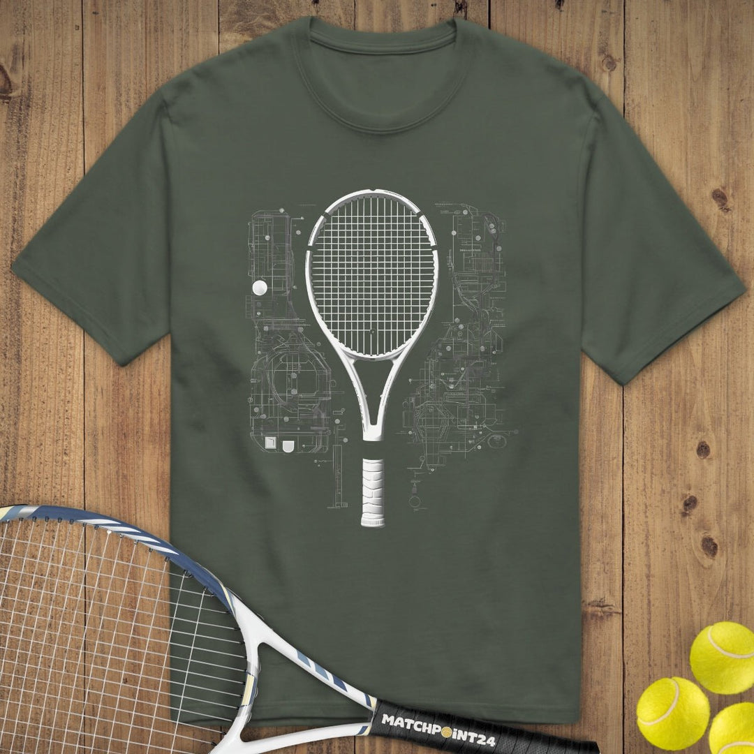 Tennisschläger Skizze | Premium Herren T-Shirt - Matchpoint24 - Kleidung für Tennisfans