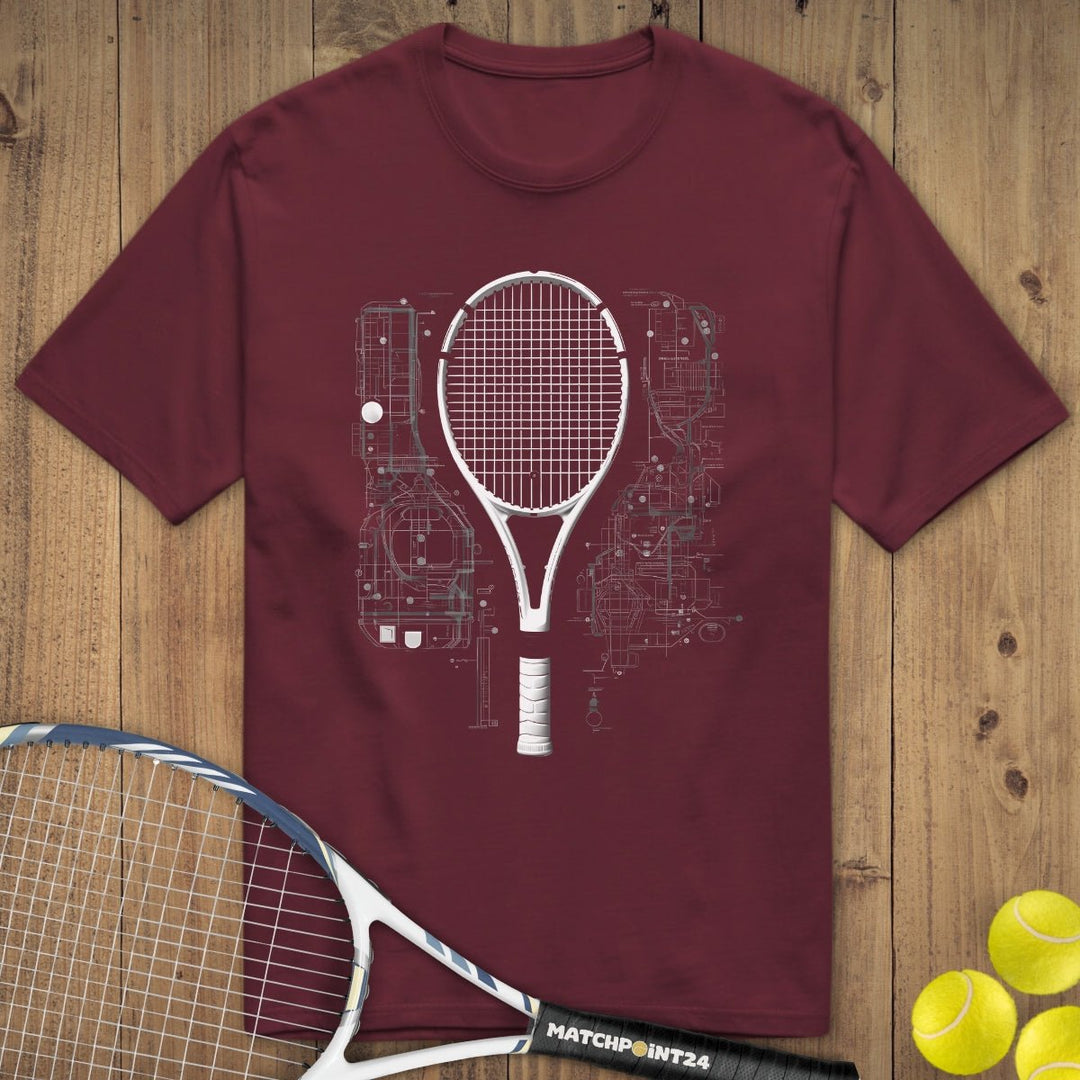 Tennisschläger Skizze | Premium Herren T-Shirt - Matchpoint24 - Kleidung für Tennisfans