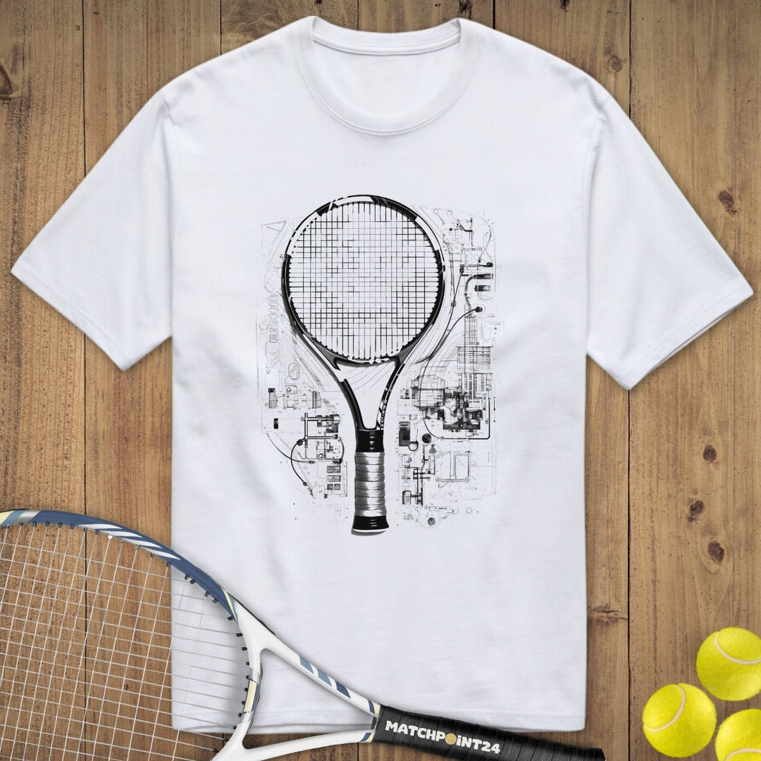 Tennisschläger Zeichnung | Premium Herren T-Shirt - Matchpoint24 - Kleidung für Tennisfans