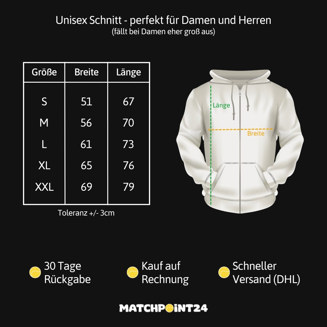 TV Feldmark | Kapuzenjacke Rückendruck (Weißes Logo) - Matchpoint24 - Kleidung für Tennisfans