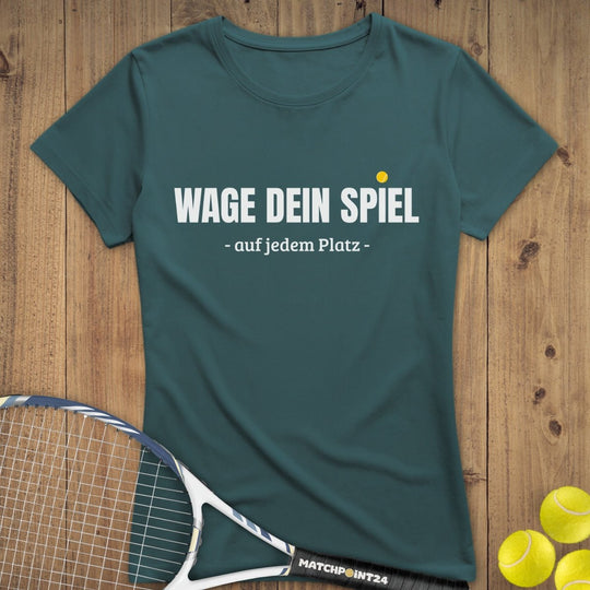 Wage dein Spiel | Premium Damen T-Shirt - Matchpoint24 - Kleidung für Tennisfans