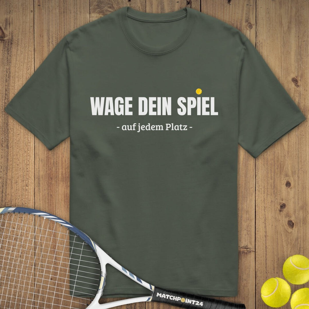 Wage dein Spiel | Premium Herren T-Shirt - Matchpoint24 - Kleidung für Tennisfans