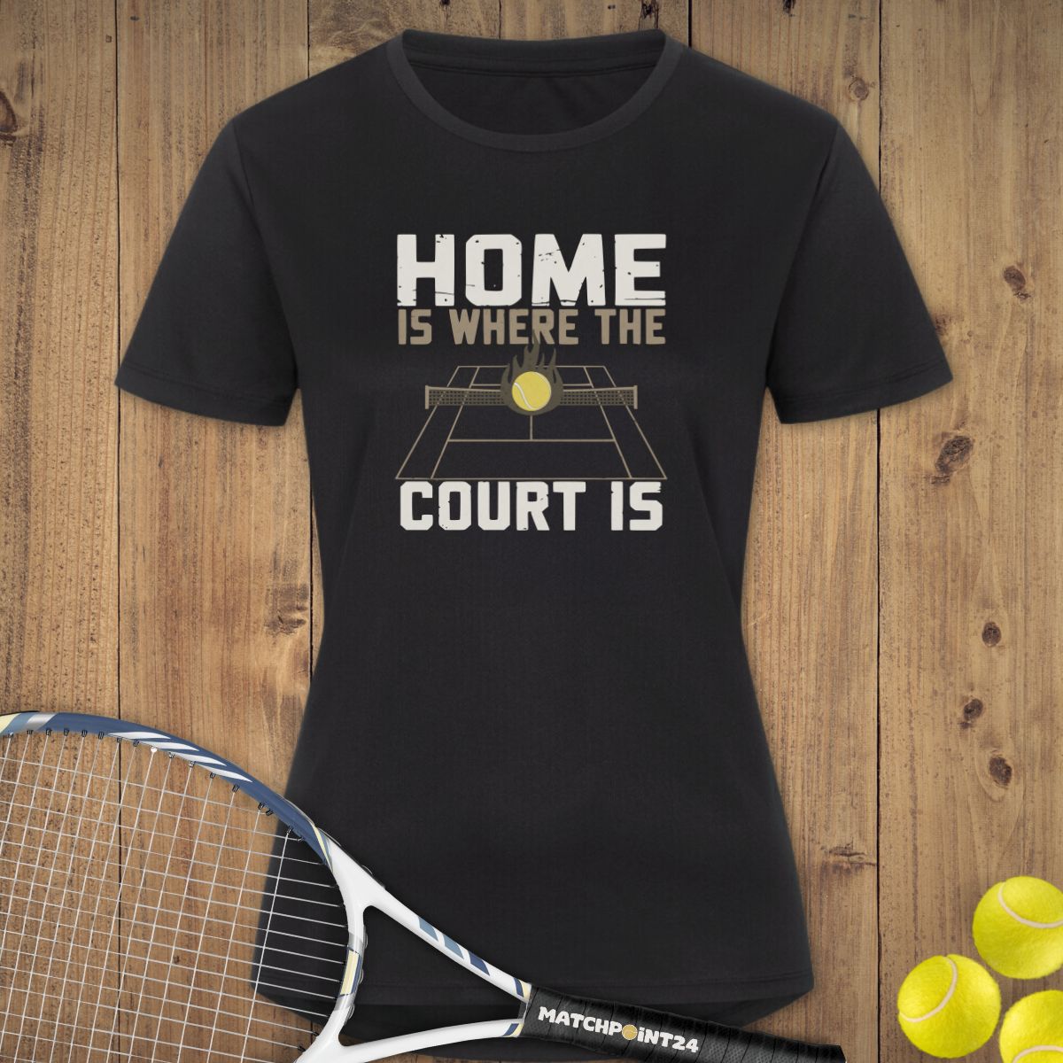 Where the court is | Damen Sport T-Shirt - Matchpoint24 - Kleidung für Tennisfans