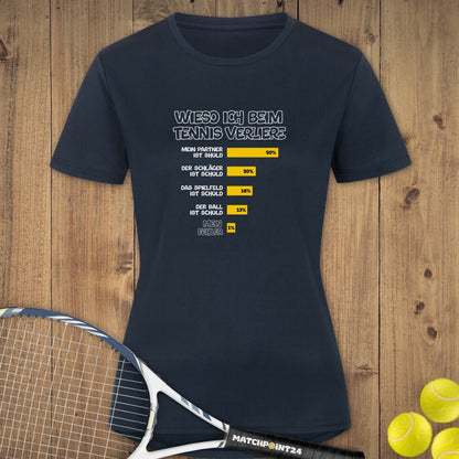 Wieso ich verliere | Damen Sport T-Shirt - Matchpoint24 - Kleidung für Tennisfans