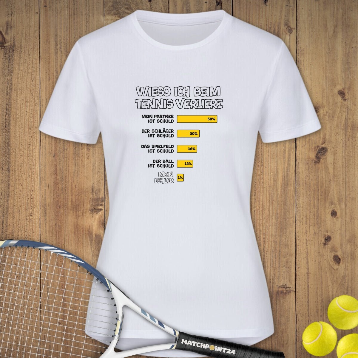 Wieso ich verliere | Damen Sport T-Shirt - Matchpoint24 - Kleidung für Tennisfans