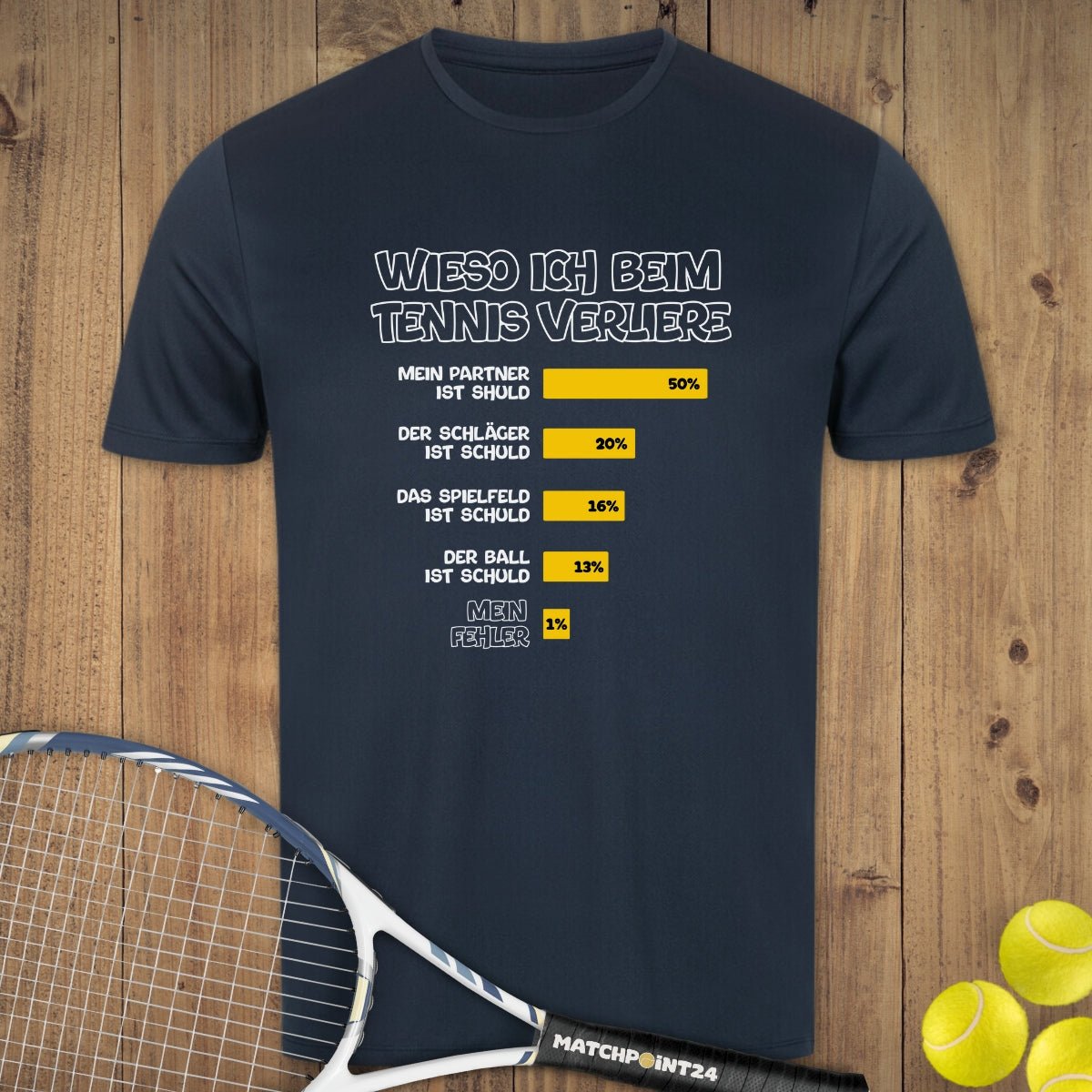 Wieso ich verliere | Herren Sport T-Shirt - Matchpoint24 - Kleidung für Tennisfans