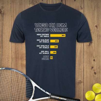 Wieso ich verliere | Herren Sport T-Shirt - Matchpoint24 - Kleidung für Tennisfans