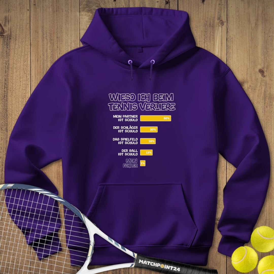 Wieso ich verliere | Hoodie (Unisex) - Matchpoint24 - Kleidung für Tennisfans