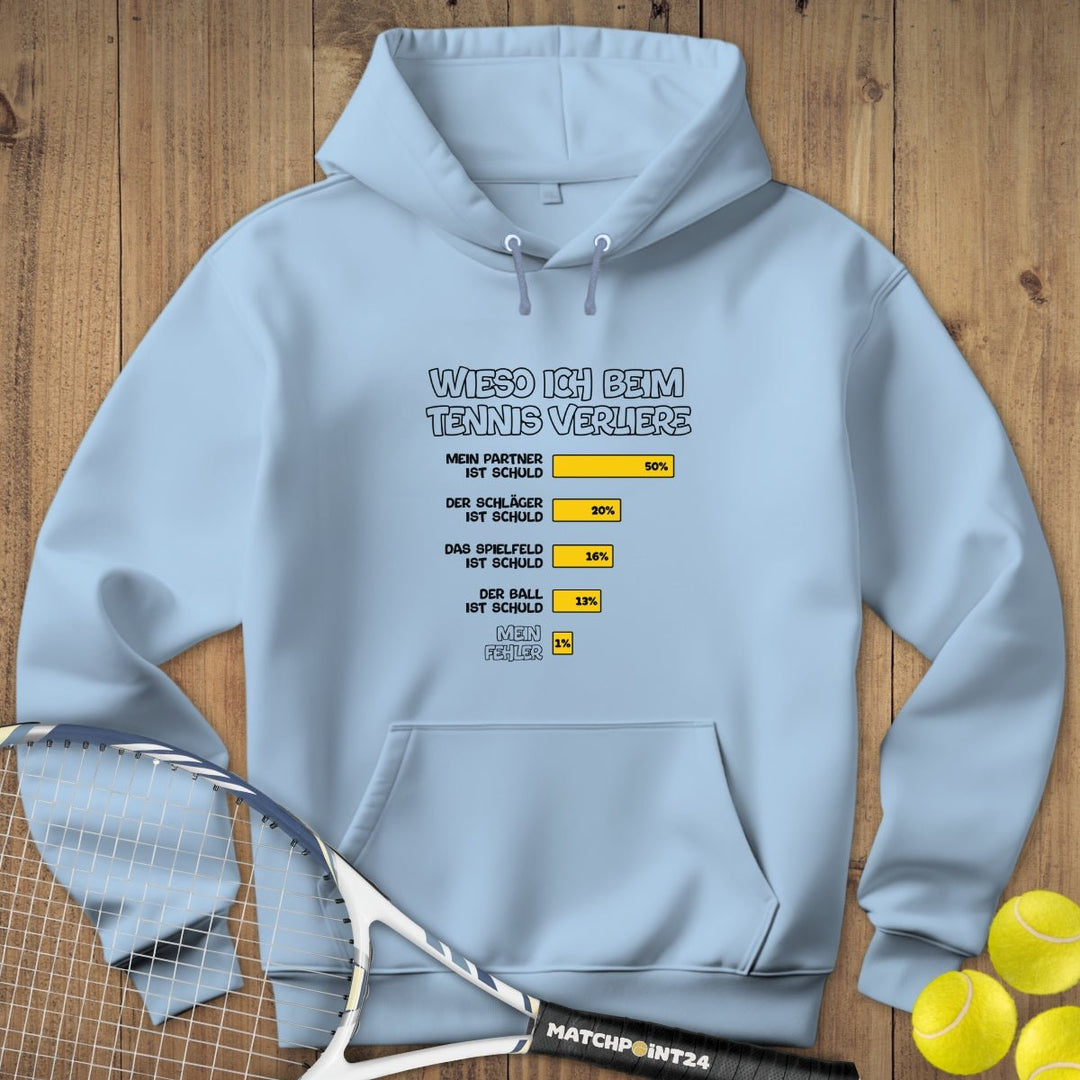 Wieso ich verliere | Hoodie (Unisex) - Matchpoint24 - Kleidung für Tennisfans