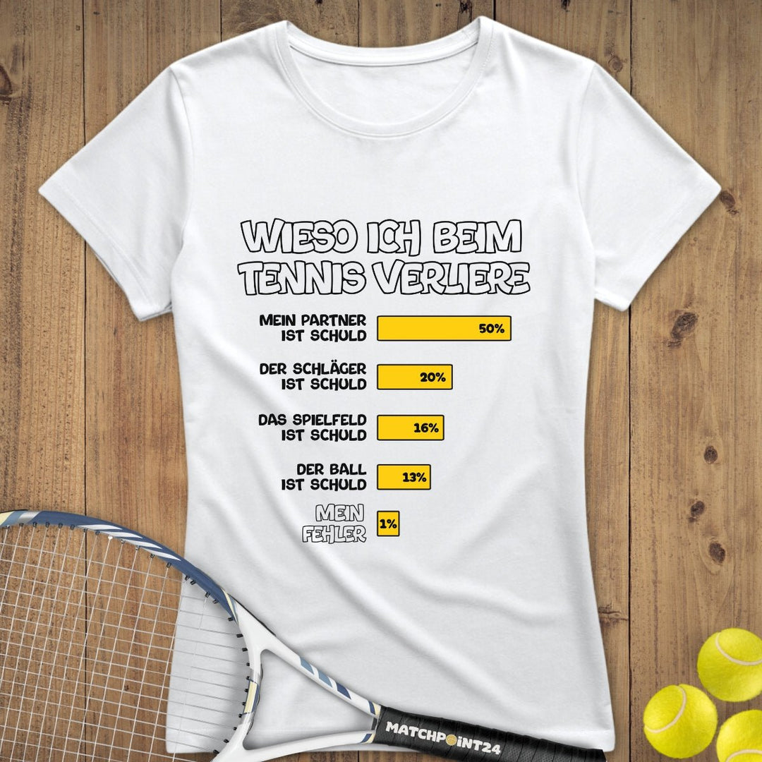 Wieso ich verliere | Premium Damen T-Shirt - Matchpoint24 - Kleidung für Tennisfans