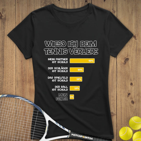 Wieso ich verliere | Premium Damen T-Shirt - Matchpoint24 - Kleidung für Tennisfans