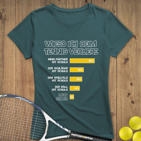 Wieso ich verliere | Premium Damen T-Shirt - Matchpoint24 - Kleidung für Tennisfans