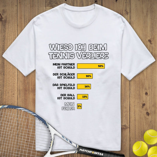 Wieso ich verliere | Premium Herren T-Shirt - Matchpoint24 - Kleidung für Tennisfans