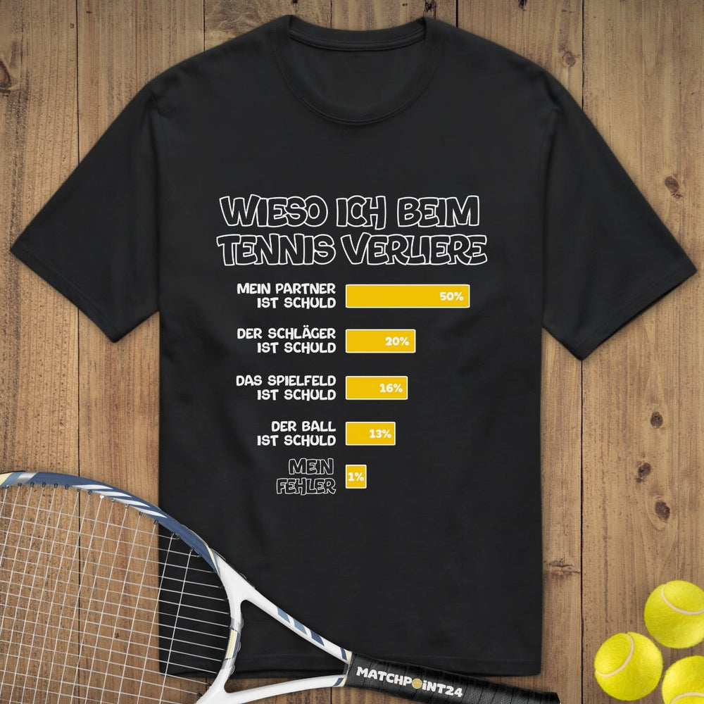 Wieso ich verliere | Premium Herren T-Shirt - Matchpoint24 - Kleidung für Tennisfans