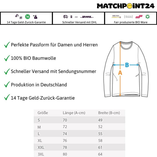 Aufschlag schneller als Wlan | Longsleeve Unisex - Matchpoint24 - Kleidung für Tennisfans