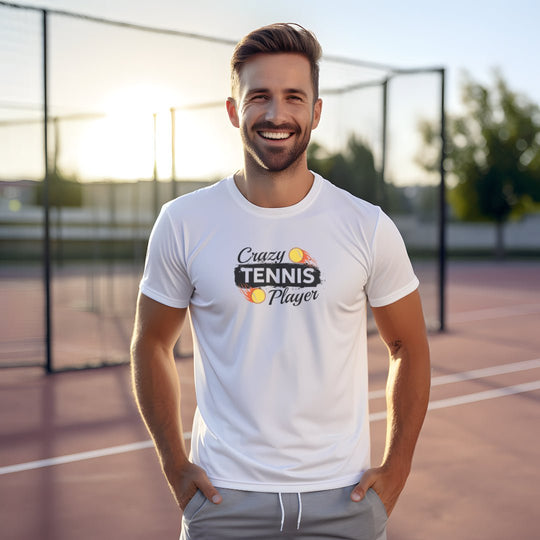 Crazy Tennis Player | Herren Sport T-Shirt - Matchpoint24 - Kleidung für Tennisfans