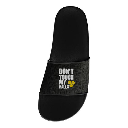 Don't touch my balls | Badelatschen - Matchpoint24 - Kleidung für Tennisfans