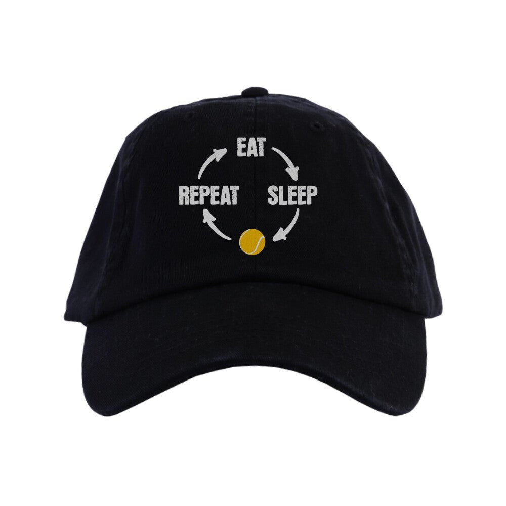 Eat Sleep Tennis Repeat | Organic Cap - Matchpoint24 - Kleidung für Tennisfans