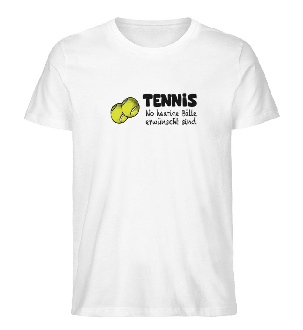 Haarige Bälle erwünscht | Premium Herren T-Shirt - Matchpoint24 - Kleidung für Tennisfans