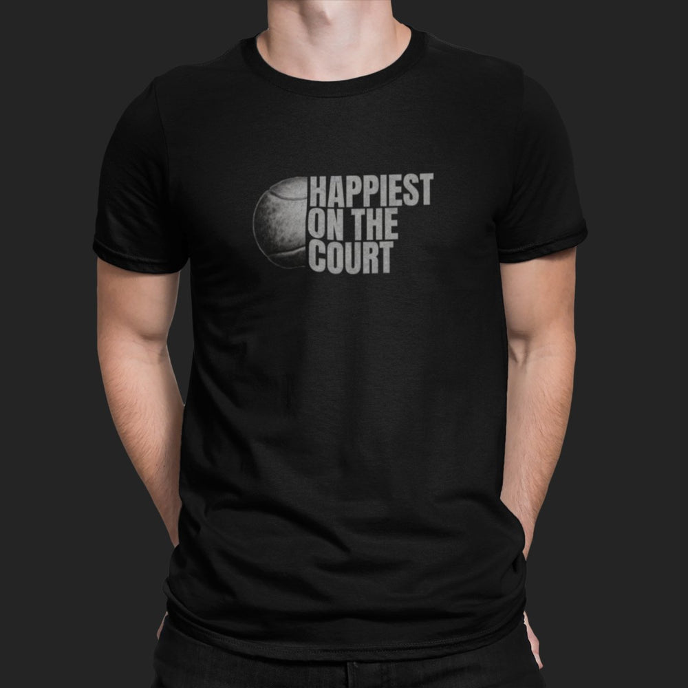 Happiest on Court | Premium Herren T-Shirt - Matchpoint24 - Kleidung für Tennisfans