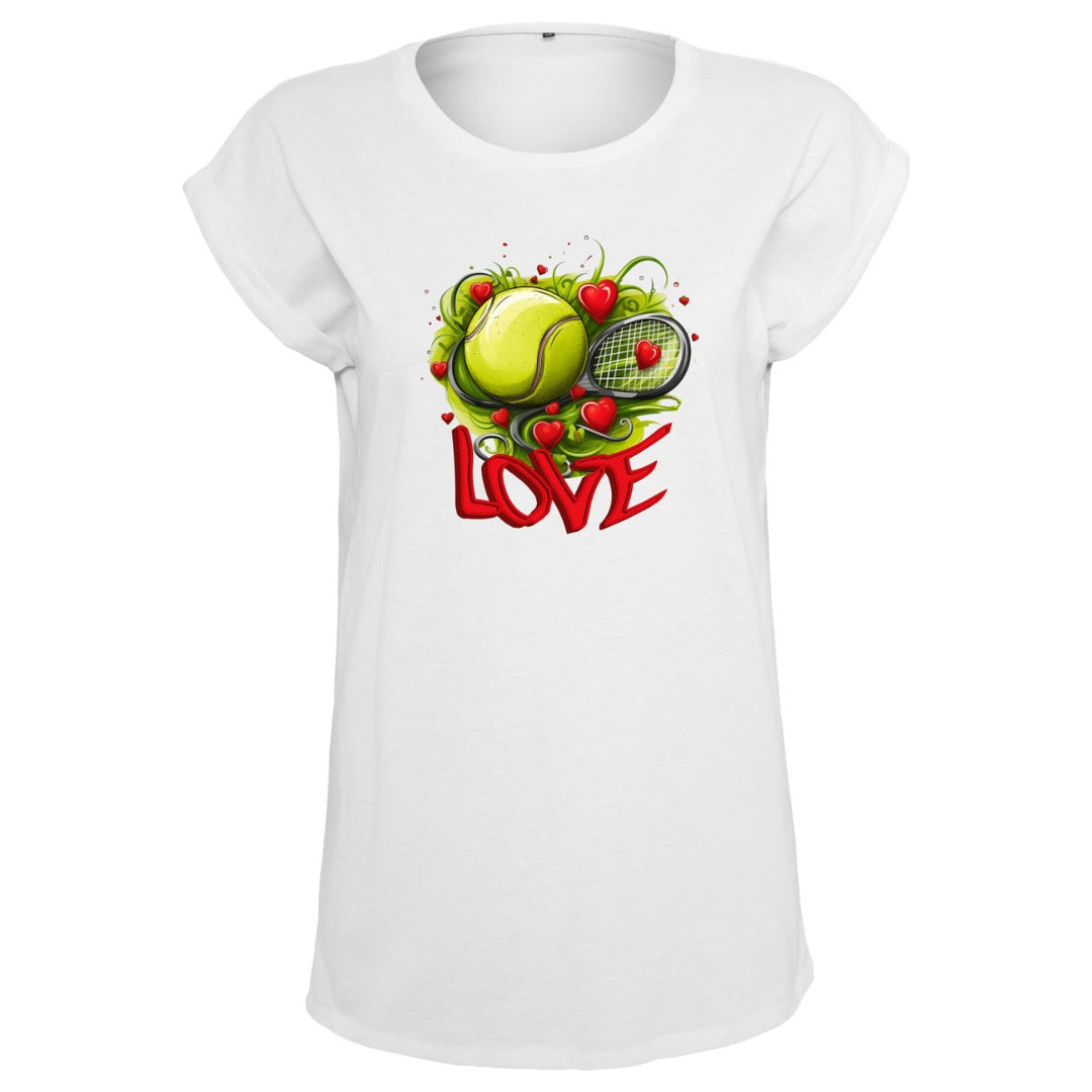Heart Love | Damen Roll-Up T-Shirt - Matchpoint24 - Kleidung für Tennisfans