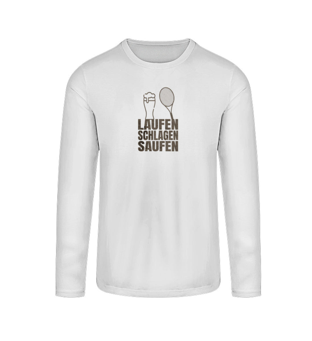 Laufen, Schlagen, Saufen | Longsleeve Unisex - Matchpoint24 - Kleidung für Tennisfans