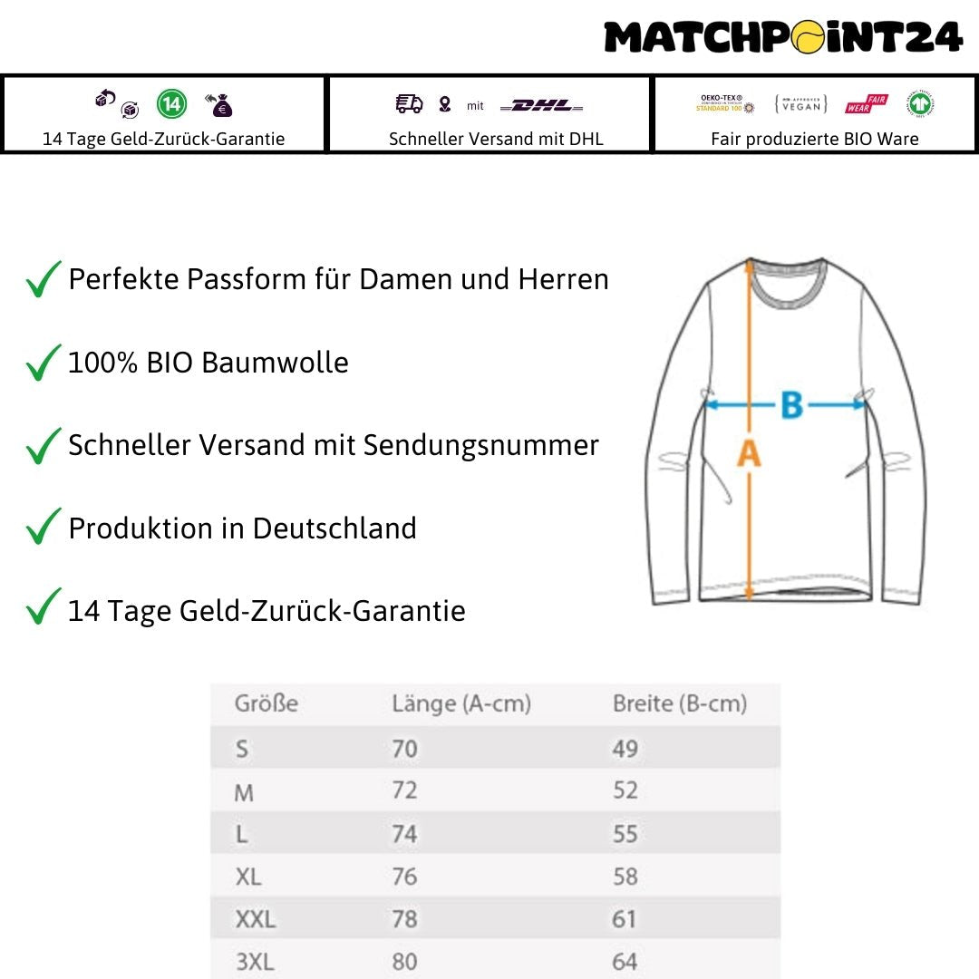 Mehr Tennis | Longsleeve Unisex - Matchpoint24 - Kleidung für Tennisfans