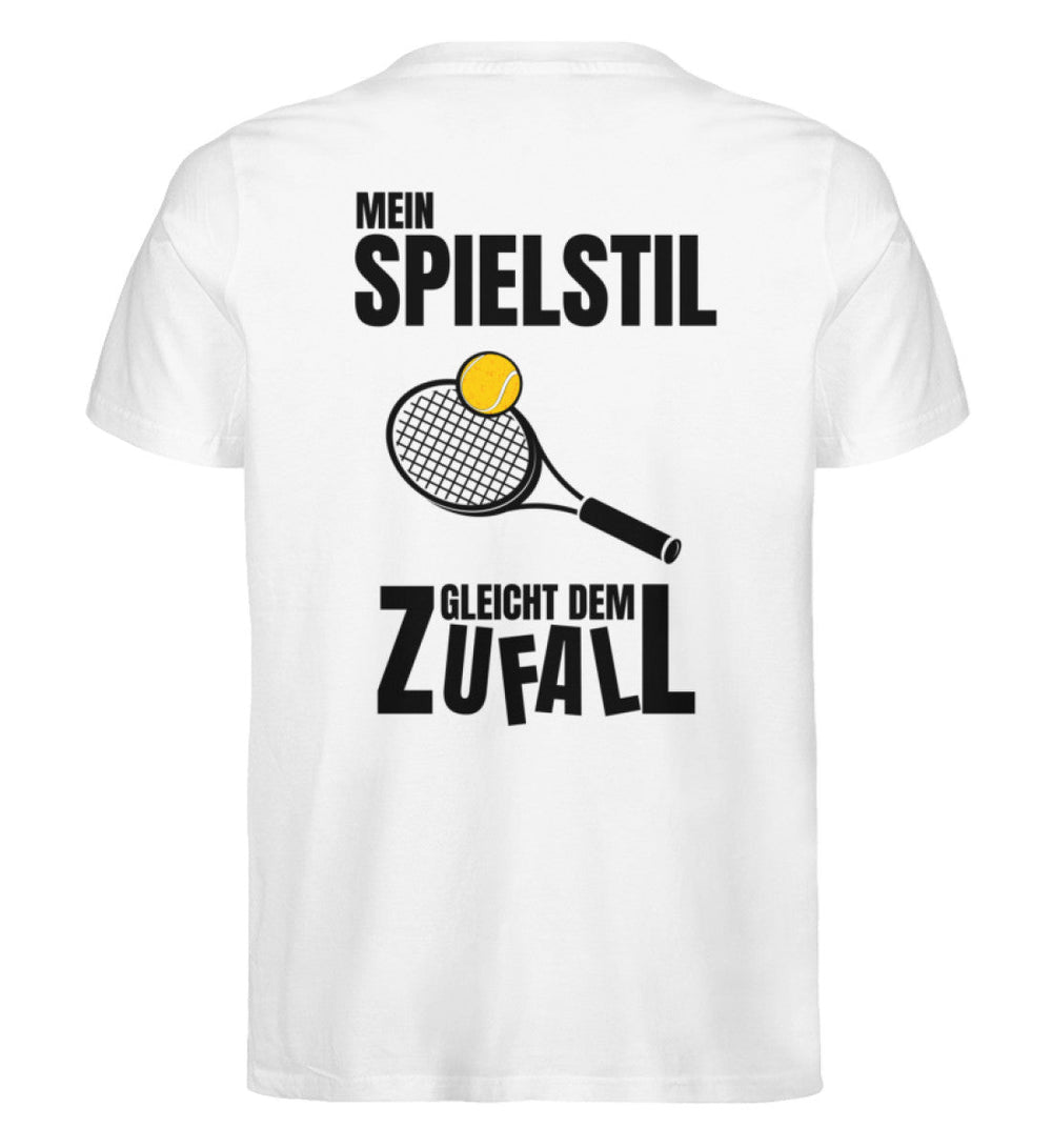 Mein Spielstil | Premium Herren T-Shirt Rückendruck - Matchpoint24 - Kleidung für Tennisfans