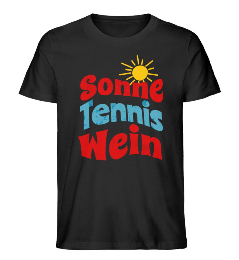 Sonne - Tennis - Wein | Premium Herren T-Shirt - Matchpoint24 - Kleidung für Tennisfans