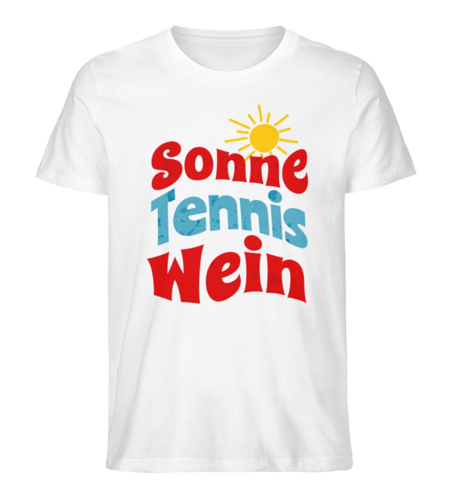 Sonne - Tennis - Wein | Premium Herren T-Shirt - Matchpoint24 - Kleidung für Tennisfans